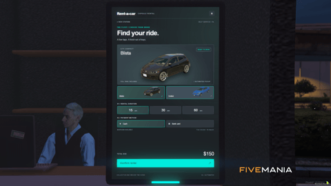 FIVEM PodDrive Car Rentals | Advanced Vehicle Rental System | Customizable Stations | UI Driven | Automated Pickup & Return | Add-On | Optimized | Fivem Ready | High Quality, image 10