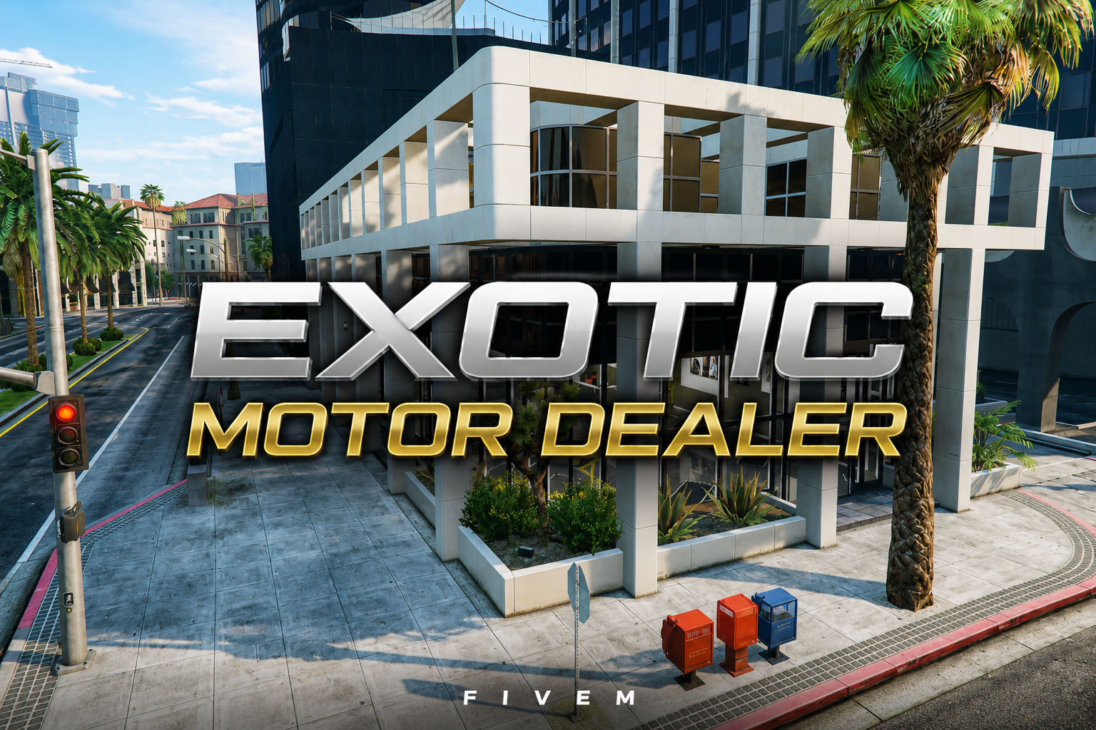 FIVEM Exotic Motor Dealer | Modern Vehicle Dealership MLO | Interior & Exterior | Custom Props | Add-On | Optimized | Fivem Ready | High Quality