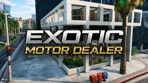 FIVEM Exotic Motor Dealer | Modern Vehicle Dealership MLO | Interior & Exterior | Custom Props | Add-On | Optimized | Fivem Ready | High Quality cover