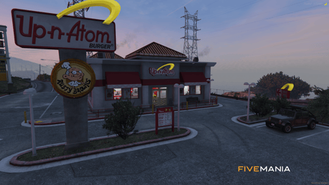 FIVEM Up N Atom Freeway | Iconic Fast Food Restaurant MLO | Interior & Exterior | Detailed Kitchen | Dining Area | Add-On | Optimized | Fivem Ready | High Quality — image 7