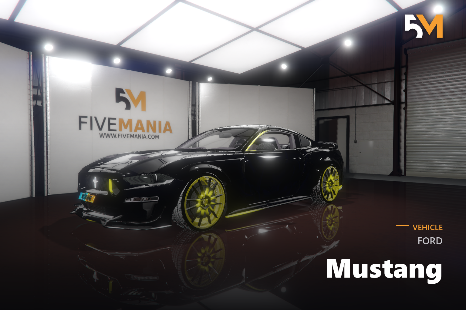 FIVEM Ford Mustang | Realistic Sports Car [Badged] Add-On | Custom Wheels | Tuning Parts | Add-On | Optimized | Fivem Ready | High Quality