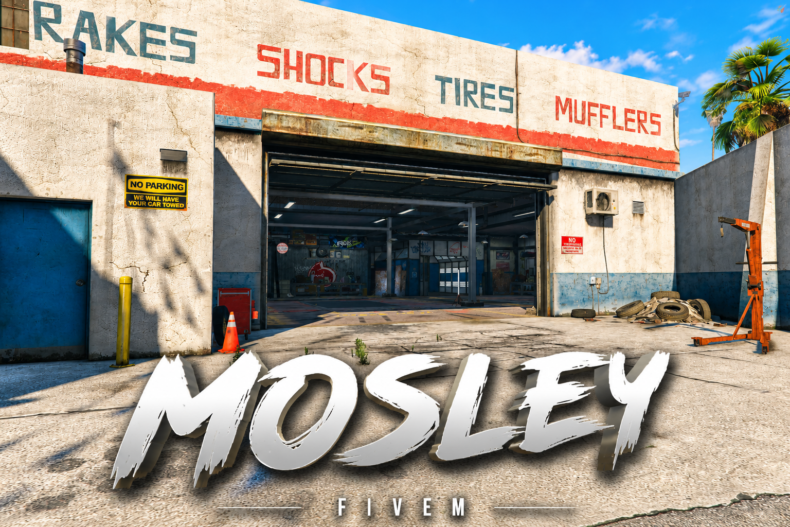 FIVEM Mosley | Full-Service Auto Shop MLO | Interior & Exterior | Reception Area | Workshop Bays | Locker Room | Add-On | Optimized | Fivem Ready | High Quality