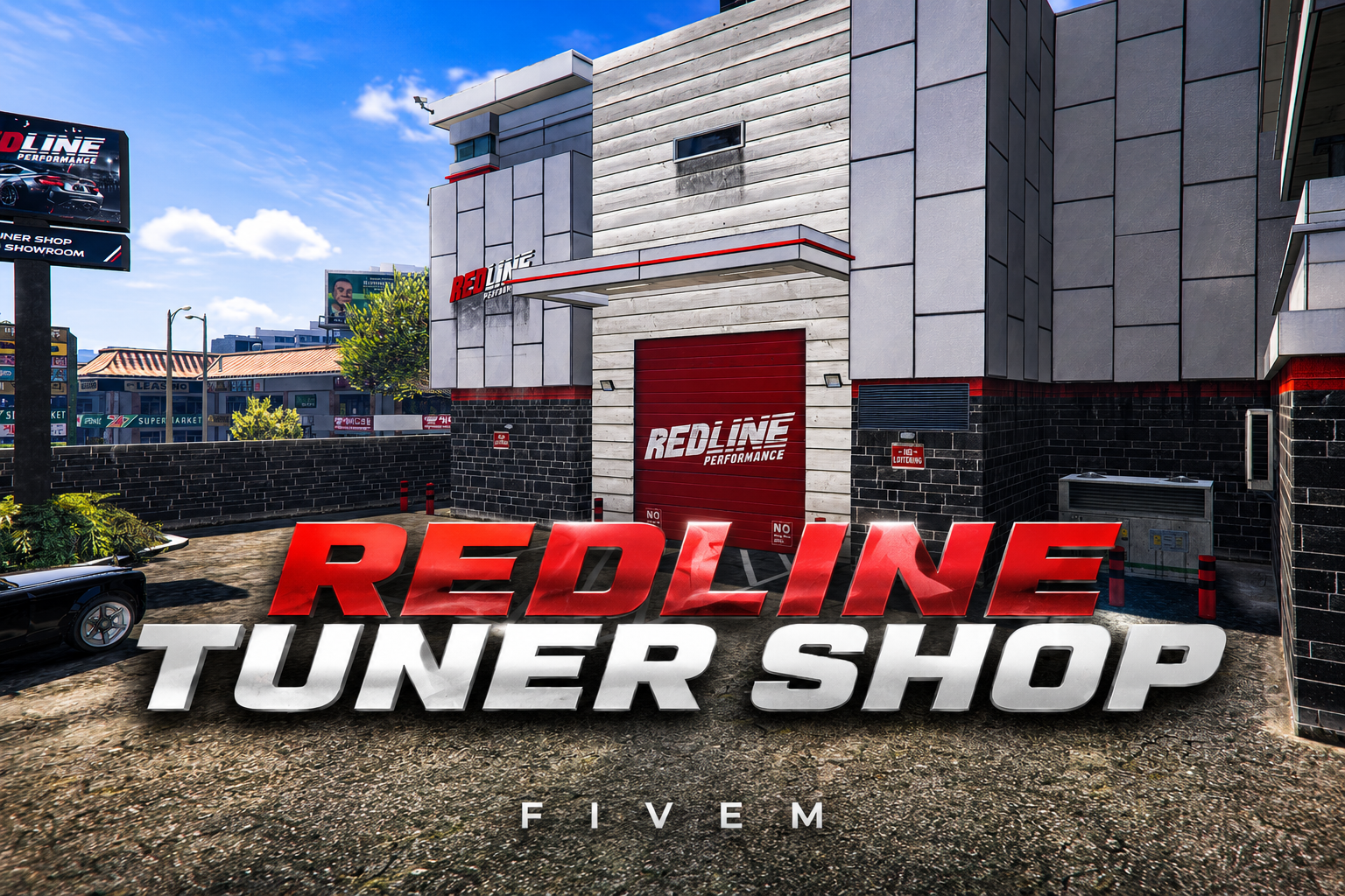 FIVEM Redline Tuner Shop | Custom Mechanic MLO | Interior & Exterior | Tuning Bays | Add-On | Optimized | Fivem Ready | High Quality