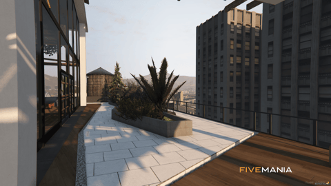 FIVEM Custom Cafe | Modern Cafe & Rooftop Lounge MLO | Interior & Exterior | Bar Area | Outdoor Seating | Add-On | Optimized | Fivem Ready | High Quality — image 9