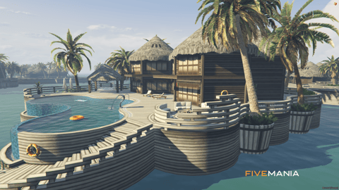 FIVEM Bungalow Village | Tropical Island Village MLO | Multiple Bungalows | Private Pools | Interior & Exterior | Add-On | Optimized | Fivem Ready | High Quality — image 9