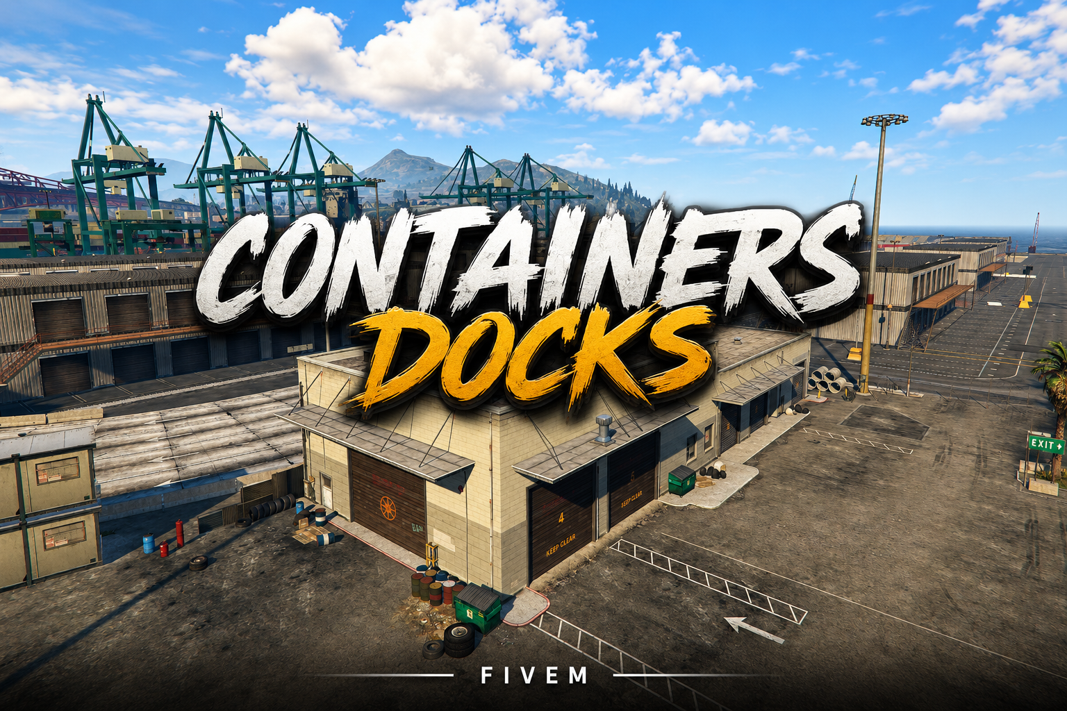 FIVEM Containers Docks | Expansive Dockyard MLO | Multiple Warehouses | Interior & Exterior | Add-On | Optimized | Fivem Ready | High Quality