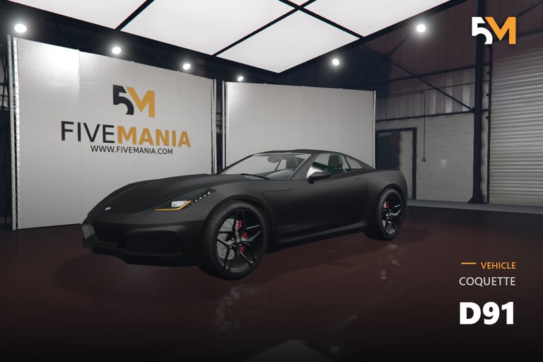 FIVEM Coquette D91, Realistic Sports Car Add-On