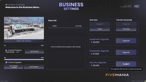 FIVEM Illegal Business | Advanced Crime & Business Management System | Multiple Business Types | Upgrades & Ownership | UI & MLO Integration | Add-On | Optimized | Fivem Ready | High Quality, image 14