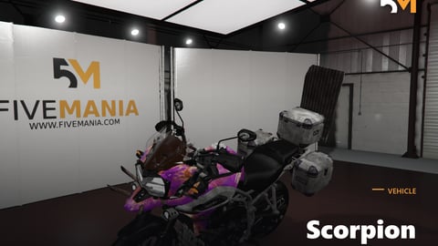 FIVEM Scorpion | Adventure Touring Motorcycle [Unbadged] Add-On | Working Lights | Saddlebags | Optimized | Fivem Ready | High Quality cover