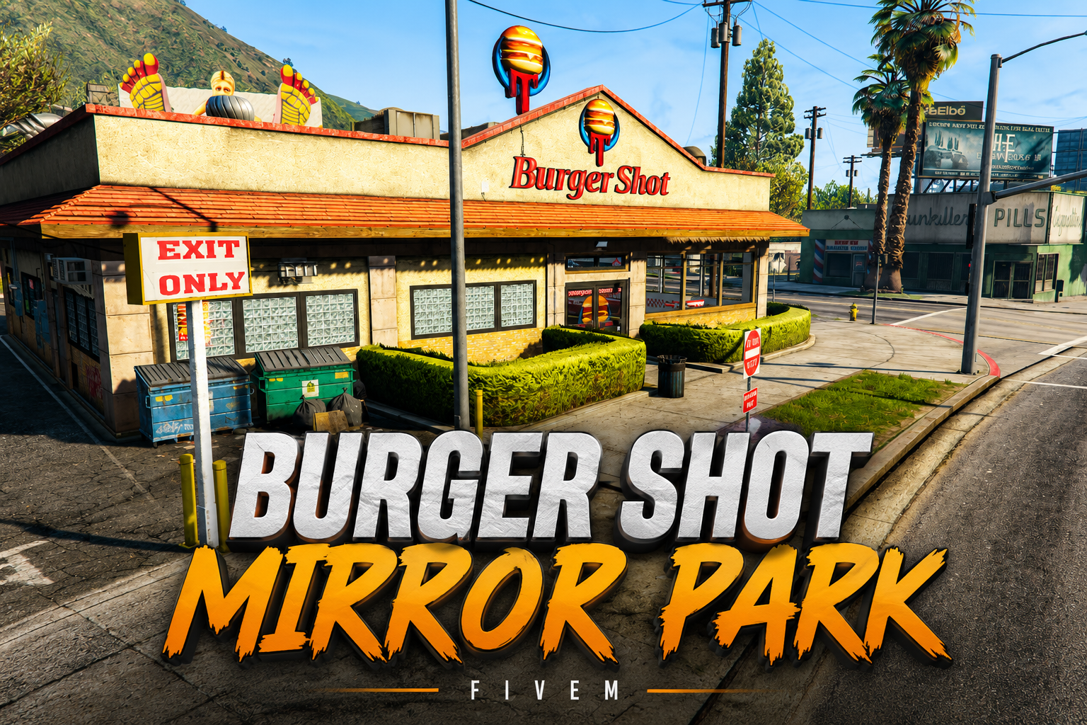 FIVEM Burger Shot Mirror Park | Fast Food Restaurant MLO | Interior & Exterior | Custom Props | Optimized | Add-On | Fivem Ready | High Quality