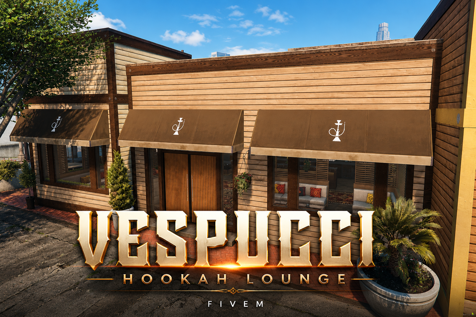 FIVEM Vespucci Hookah Lounge | Modern Interior MLO | Interior & Exterior | Custom Props | Add-On | Optimized | Fivem Ready | High Quality
