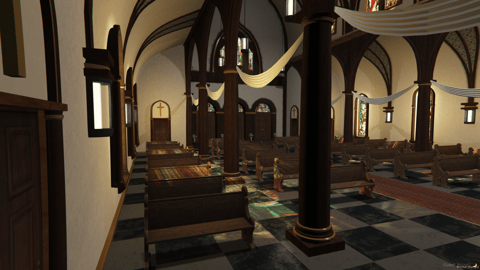 FIVEM Sandy Church | Detailed Church MLO | Interior & Exterior | Full Basement | Graveyard | Add-On | Optimized | Fivem Ready | High Quality — image 16