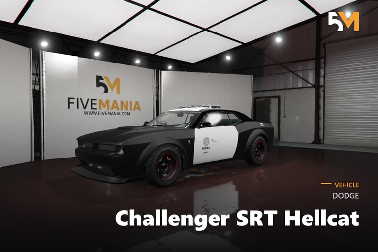 FIVEM Dodge Challenger SRT Hellcat, Lore Friendly Police Muscle…