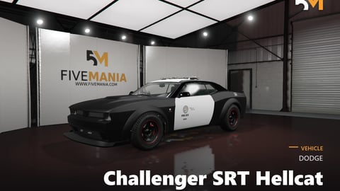 FIVEM Dodge Challenger SRT Hellcat | Lore Friendly Police Muscle Car | Working Emergency Lights | Custom Livery | Add-On | Optimized | Fivem Ready | High Quality cover
