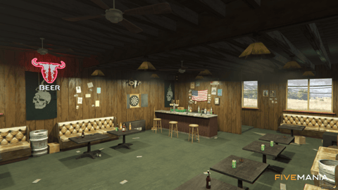 FIVEM Yellowjack Saloon | Rustic Bar & Saloon MLO | Interior & Exterior | Pool Table & Custom Props | Add-On | Optimized | Fivem Ready | High Quality — image 6