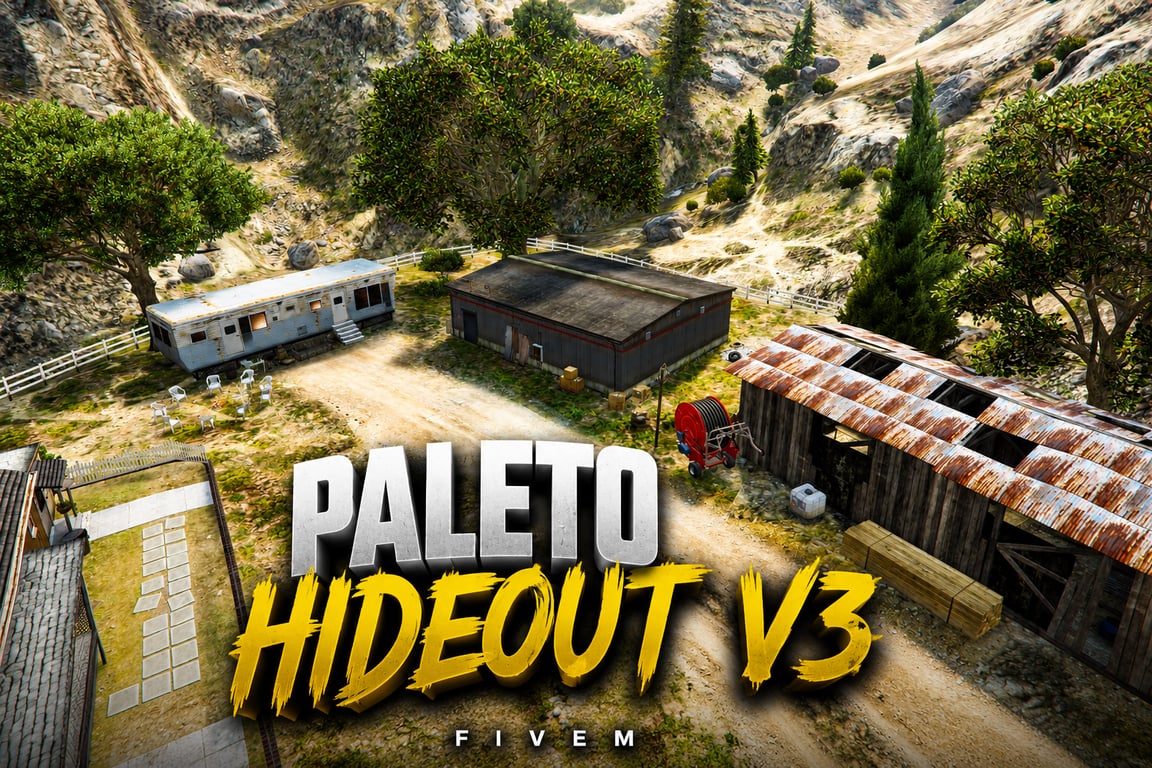 FIVEM Paleto Hideout V3 | Rustic Countryside MLO | Interior & Exterior | Bar & Pool Table | Optimized Lighting | Add-On | Optimized | Fivem Ready | High Quality