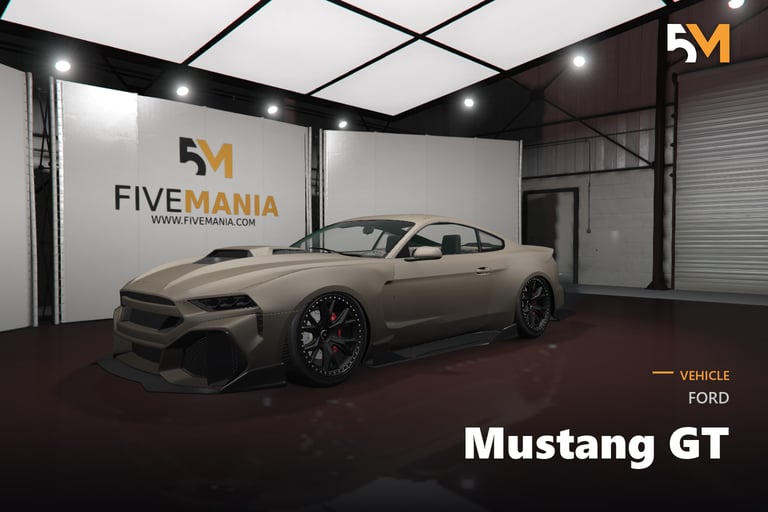 FIVEM Ford Mustang GT, Realistic Sports Car [Badged] Add-On