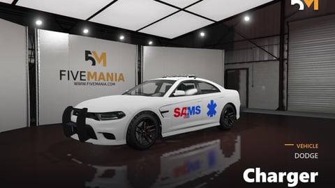 FIVEM Dodge Charger | Emergency EMS Vehicle [Unbadged] Add-On | Working Emergency Lights | Push Bar | Custom Liveries | Optimized | Fivem Ready | High Quality cover