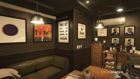 FIVEM Barber Shop Reworked | Modern Barber Shop Interior | Waiting Area & Styling Stations | Custom Props | Add-On | Optimized | Fivem Ready | High Quality — image 7