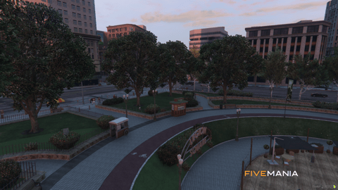 FIVEM Legion Square V4 | Revitalized Public Space MLO | Amphitheater | Seating Areas | Food Stalls | Water Features | Add-On | Optimized | Fivem Ready | High Quality — image 13