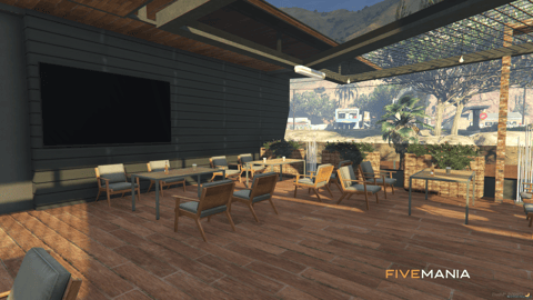 FIVEM Tuning Bar Mechanic | Modern Garage & Restaurant MLO | Interior & Exterior | Rooftop Terrace | Custom Props | Add-On | Optimized | Fivem Ready | High Quality — image 16