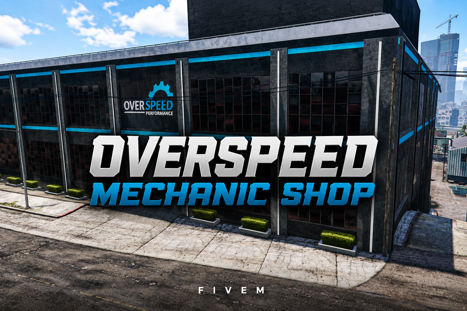 FIVEM Overspeed Mechanic Shop | Premium Mechanic Shop MLO | Interior & Exterior | Rooftop Helipads | Custom Office | Multiple Bays | Add-On | Optimized | Fivem Ready | High Quality
