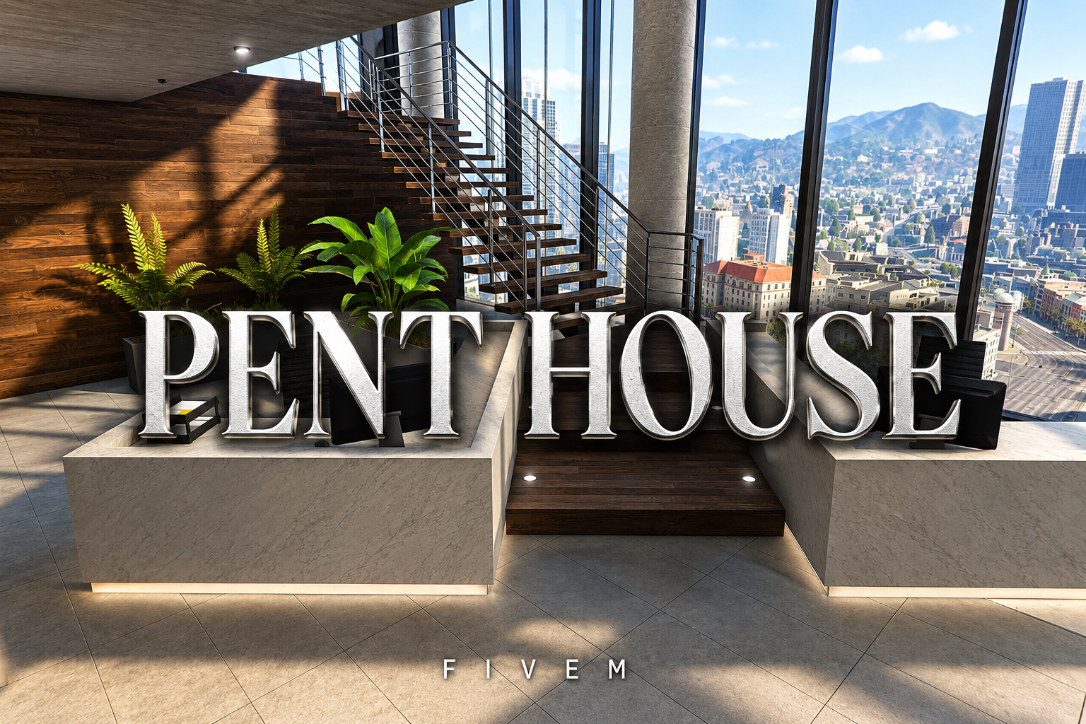 FIVEM Pent House | Luxury Modern Residence MLO | Interior & Exterior | Multiple Rooms | Panoramic Views | Add-On | Optimized | Fivem Ready | High Quality