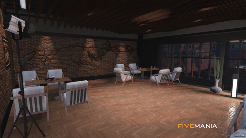 FIVEM Coffee Noir | Modern Lakeside Cafe MLO | Interior & Exterior | Outdoor Seating | Add-On | Optimized | Fivem Ready | High Quality — image 17