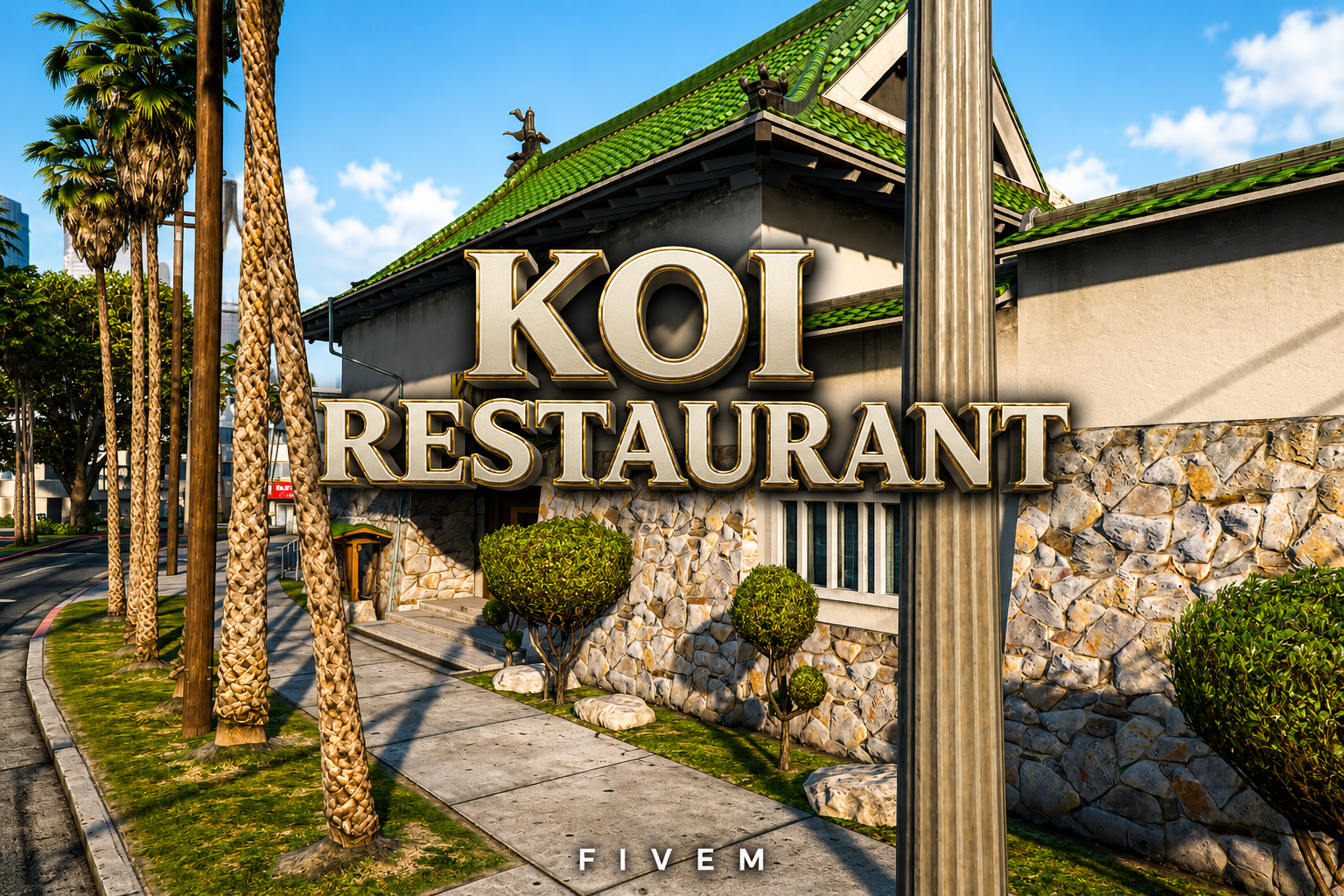 FIVEM Koi Restaurant | Authentic Japanese Dining MLO | Interior & Exterior | Detailed Decor | Custom Props | Add-On | Optimized | Fivem Ready | High Quality