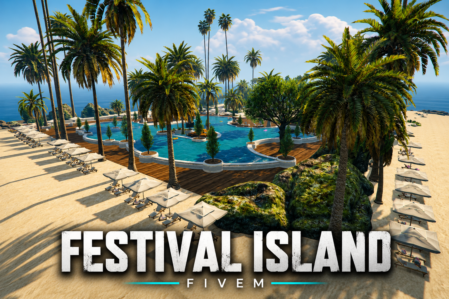 FIVEM Festival Island | Exclusive Island Map Expansion | Resort & Beach Club | Festival Area | Yacht Dock | Custom Props | Add-On | Optimized | Fivem Ready | High Quality