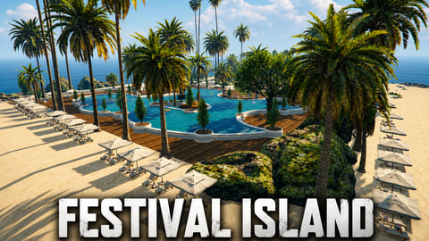 FIVEM Festival Island | Exclusive Island Map Expansion | Resort & Beach Club | Festival Area | Yacht Dock | Custom Props | Add-On | Optimized | Fivem Ready | High Quality cover