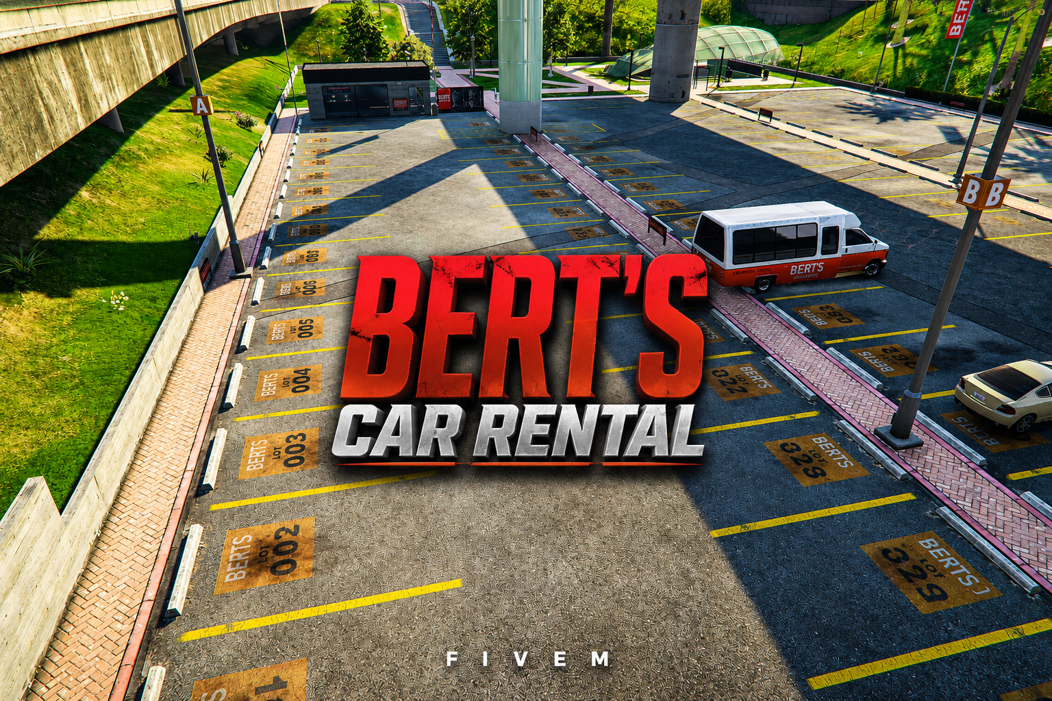 FIVEM Bert's Car Rental | Car Rental Business MLO | Interior & Exterior | Custom Props | Branding | Add-On | Optimized | Fivem Ready | High Quality