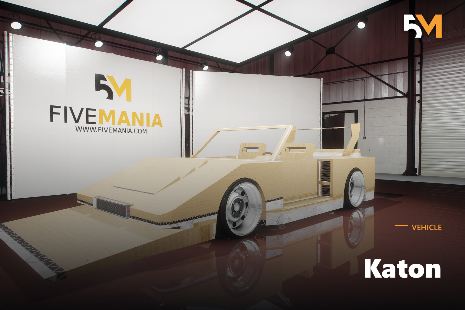 FIVEM Katon | Unique Cardboard Sports Car [Unbadged] Add-On | Custom Wheels | Convertible | Spoiler | Optimized | Fivem Ready | High Quality