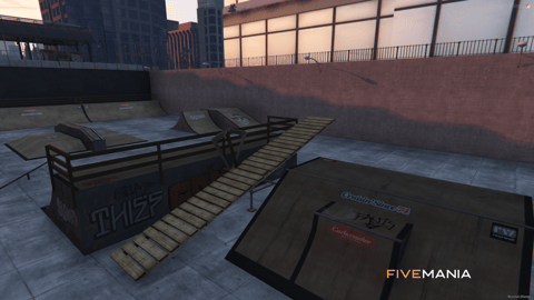FIVEM Skateboard Park | Dynamic Skate Park MLO | Ramps & Rails | Half-Pipe | Add-On | Optimized | Fivem Ready | High Quality — image 3