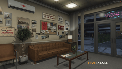 FIVEM Barber Shop | Cozy Hair Salon MLO | Interior & Exterior | Custom Props | Waiting Area | Reception | Add-On | Optimized | Fivem Ready | High Quality — image 6
