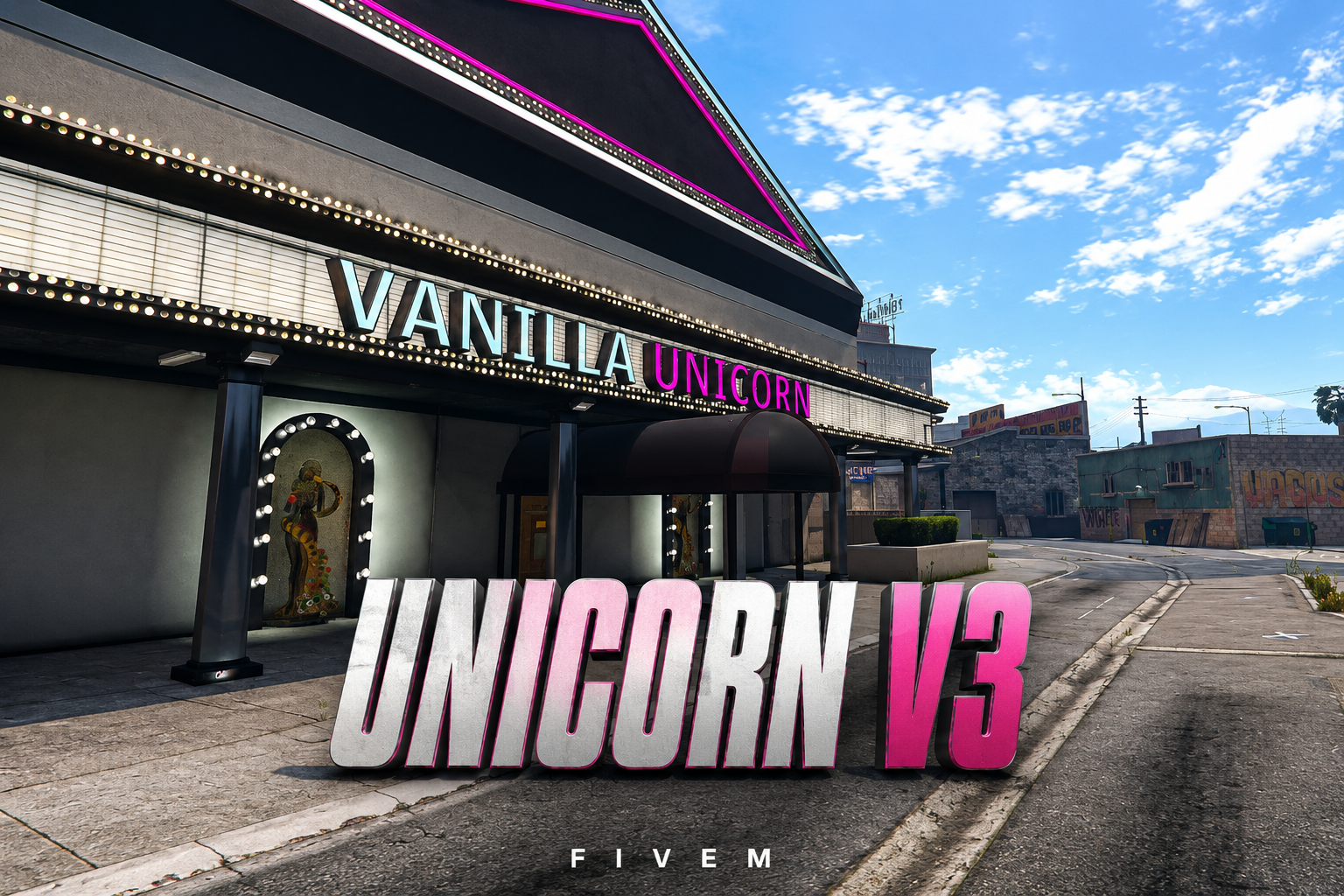 FIVEM Unicorn V3 | Iconic Nightclub MLO | Interior & Exterior | Custom Props | Optimized Lighting | Add-On | Optimized | Fivem Ready | High Quality