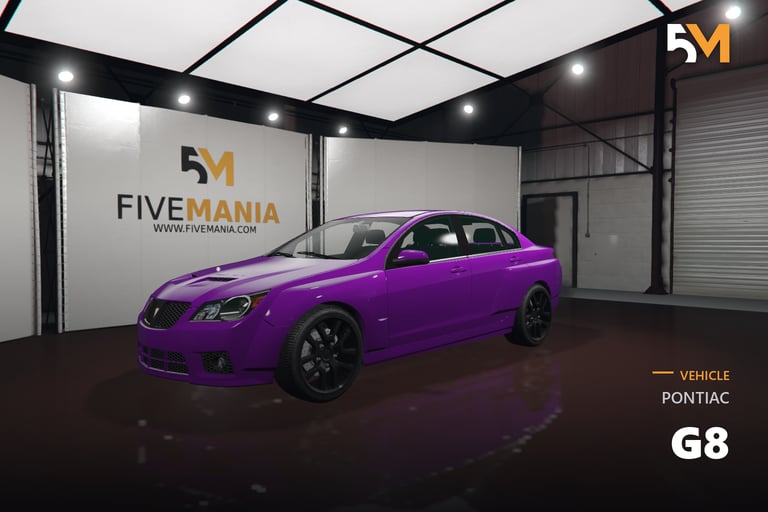 FIVEM Pontiac G8, Realistic Sports Sedan [Badged] Add-On