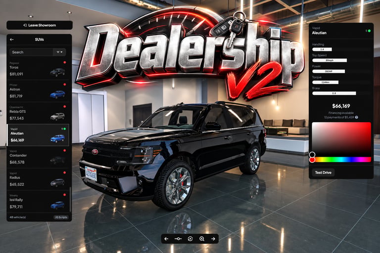 FIVEM Dealership v2, Vehicle Dealership System