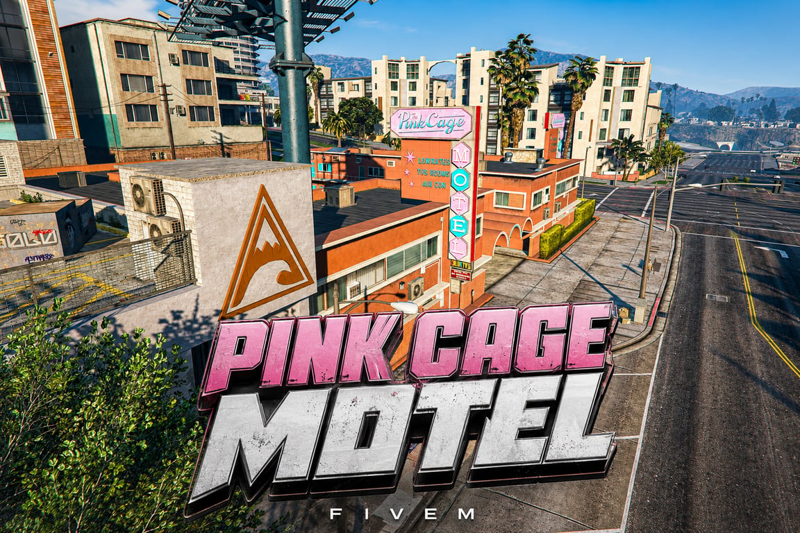 FIVEM Pink Cage Motel | Retro Style Motel MLO | Interior & Exterior | Multiple Rooms | Fully Furnished | Add-On | Optimized | Fivem Ready | High Quality