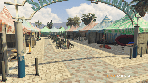 FIVEM Sandy Marketplace | Vibrant Outdoor Marketplace MLO | Multiple Stalls | Unique Props | Custom Map Edit | Add-On | Optimized | Fivem Ready | High Quality — image 2