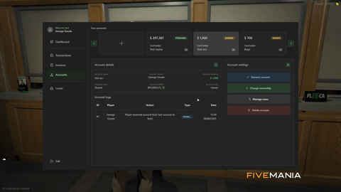 FIVEM Advanced Banking | Comprehensive Banking System | Dashboard & Transactions | Accounts & Loans | Card Hacking | Add-On | Optimized | Fivem Ready | High Quality, image 13