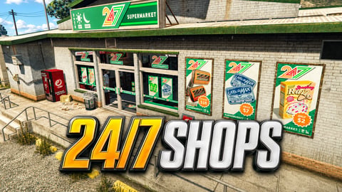 FIVEM 247 Shops | Multiple Convenience Store MLO Pack | Interior & Exterior | Custom Props | Multiple Locations | Add-On | Optimized | Fivem Ready | High Quality cover