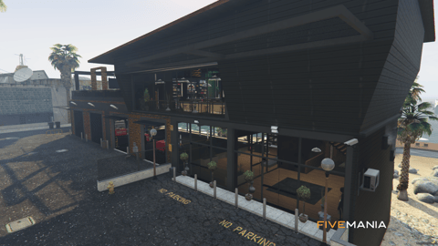 FIVEM Tuning Bar Mechanic | Modern Garage & Restaurant MLO | Interior & Exterior | Rooftop Terrace | Custom Props | Add-On | Optimized | Fivem Ready | High Quality — image 2