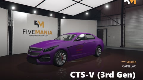 FIVEM Cadillac CTS-V (3rd Gen) | Lore Friendly Performance Sedan | Taxi Livery | Customization Options | Detailed Interior | Add-On | Optimized | Fivem Ready | High Quality cover