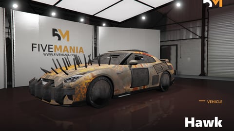 FIVEM Hawk | Post-Apocalyptic Sports Car [Unbadged] Add-On | Custom Armor | Spikes & Roof Rack | Unique Textures | Add-On | Optimized | Fivem Ready | High Quality cover