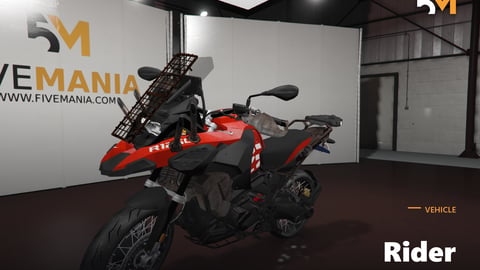 FIVEM Rider | Adventure Touring Motorcycle [Unbadged] Add-On | Front & Rear Racks | Custom Livery | Working Lights | Optimized | Fivem Ready | High Quality cover