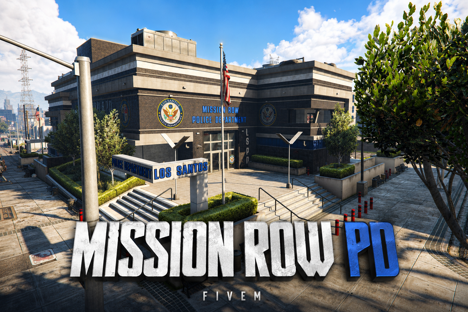 FIVEM Mission Row Pd | Detailed Police Station MLO | Interior & Exterior | Custom Props | Lore Friendly | Add-On | Optimized | Fivem Ready | High Quality