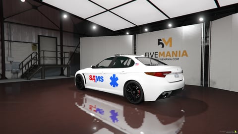 FIVEM Alfa Romeo Giulia | Lore Friendly EMS Sedan | Working Emergency Lights | Push Bar | Custom Livery | Add-On | Optimized | Fivem Ready | High Quality, image 8