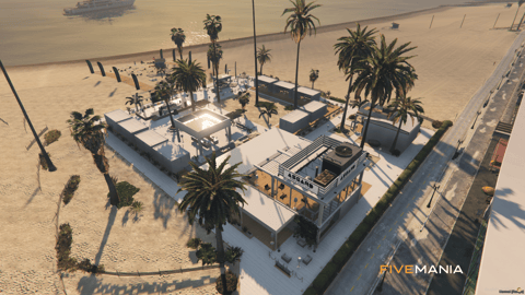 FIVEM Asgard Beach Club | Luxury Beachfront MLO | Interior & Exterior | Multiple Bars | Shop | Tennis Court | Add-On | Optimized | Fivem Ready | High Quality — image 3