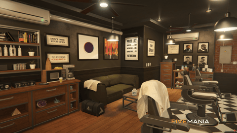 FIVEM Barber Shop Reworked | Modern Barber Shop Interior | Waiting Area & Styling Stations | Custom Props | Add-On | Optimized | Fivem Ready | High Quality — image 4